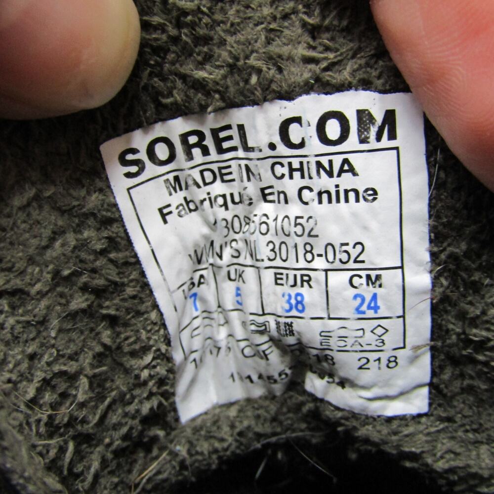 Sorel Womens Sz 7 M Gray Leather Lace Up Wedge Ankle Fashion Boots Bootie - Picture 10 of 11
